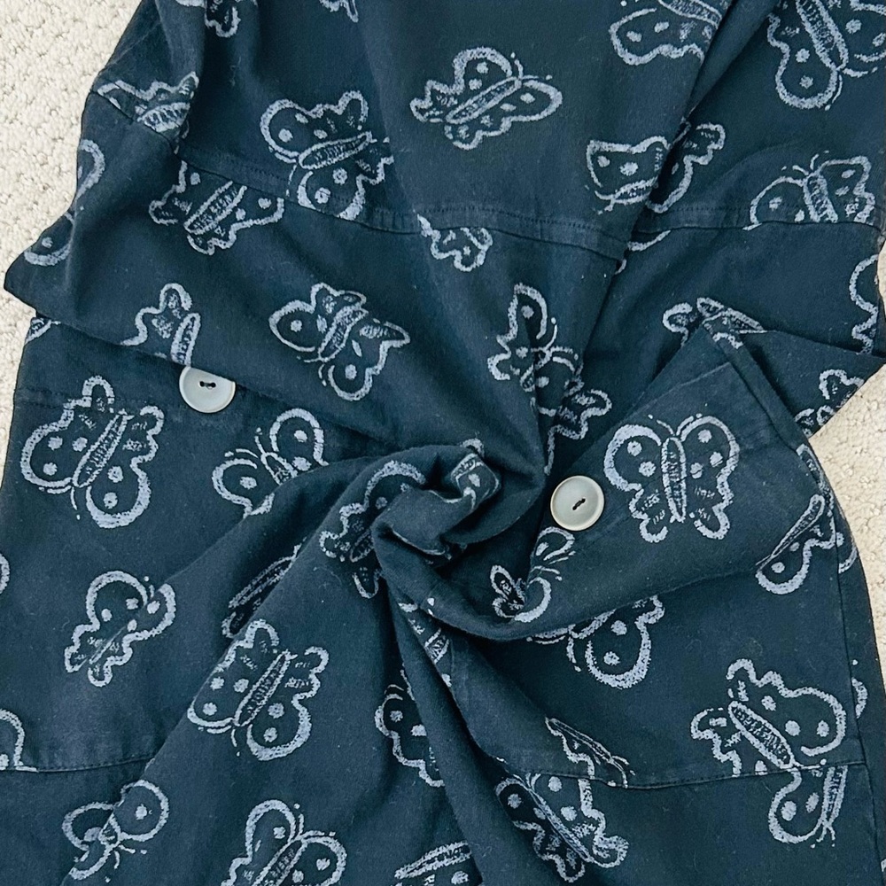Vintage Fresh Produce Black Butterfly  Maxi Dress 100% Cotton  Sz Sm Made In USA - Picture 15 of 16